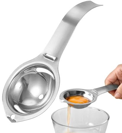 Separador de huevos de acero inoxidable, filtro de yema de huevo | Práctica herramienta de cocina para tamizar fácilmente las claras de huevo | Filtro de acero inoxidable resistente al calor para past
