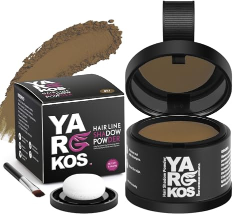 Yargkos Hairline Shadow Powder, Root Touch Up Powder per una copertura istantanea dei capelli grigi, copertura per radici di colore da donna, per diradamento, correttore radice da uomo, biondo scuro