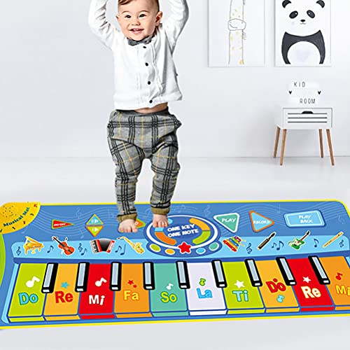 Tappetino per Tastiera di Tappeto da Pavimento Coperta da Gioco Giocattolo Musicale per L'educazione Precoce per Bambine e Bambini, Sicuro e Durevole con 8 Tasti Musicali 9 Tasti modalità,