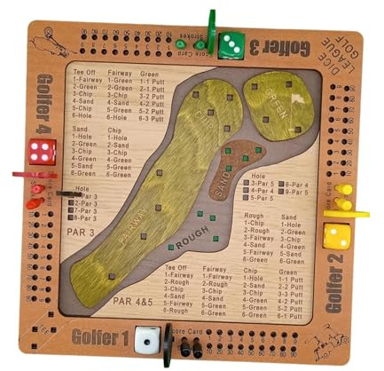 perfeclan Gioco da tavolo con dadi da golf, giocattolo educativo per lo sviluppo del pensiero logico in legno, giochi da tavolo, giochi puzzle per bambini in