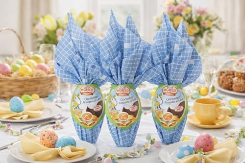 Set 3 Uova di Pasqua 100g Cioccolato al Latte con Incarto Fazzolettato Colorato Idea Regalo Pasqua 2026 Confezione Multipla per Bambini e Famiglia
