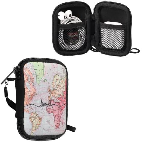 kwmobile In-Ear Hörlursväska kompatibel med in-ear hörlurar - Neoprenfodral - Innerstorlek - Fodral i svart flerfärgad