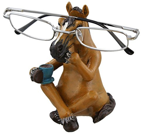Whimsical Sitting Horse Eyeglasses Holder Stand - Fun Glasses Keeper