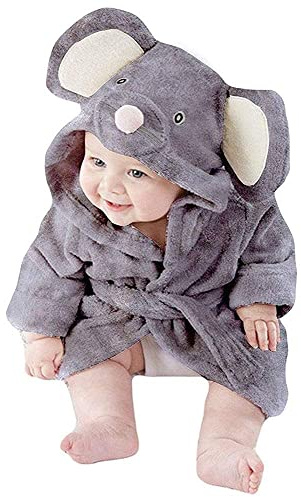 TEDD Peignoirs de Bain Garçon Enfant avec Capuche Chaud Polaire Chaud et Doux Pyjamas Vêtements de Nuit pour Garcon ou Fille 1-2 Ans