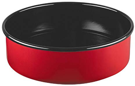 Riess, 0494-020, Tortenform, CLASSIC - COLOR ROT, Durchmesser 26 cm, Höhe 8 cm, Emaille, rot/schwarz