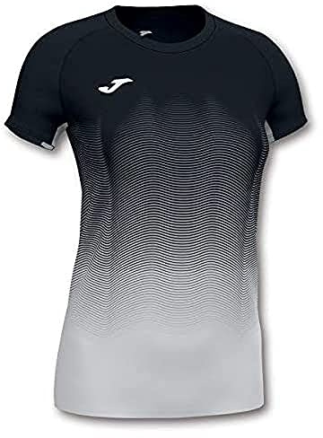 Joma Elite VII Camiseta Running, Niñas, Negro-Blanco, XS
