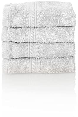 Glart Premium frottéhandduk set, frottéserie i 6 färger och 5 storlekar, färg: vit, 4 x gästhanddukar 30 x 50 cm