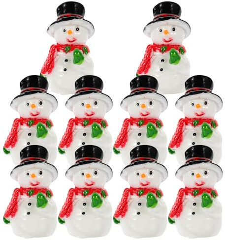 PRETYZOOM 10 Pièces Figurines Miniatures, Mini père noël Bonhomme De Neige Ornement, Maisons Jardin décoration darbre de Noël, Jouets de de Noël pour Les Enfants