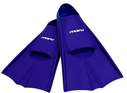 Maru Training Fins – Purple/Blue UK 5/7 (EU 38/41) – Short Silicone Swimming Fins for Adults & Juniors – Swimming Flippers for Strength & Speed – Comfortable, Durable & Trusted by Coaches