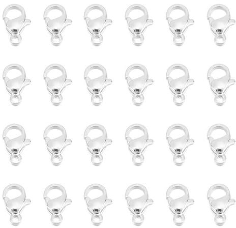UNICRAFTALE 50 Stk Edelstahl Hummerkrallenverschluss Silber Halskettenverschlüsse Hakenende Kettenverschlüsse Schmuckverschlüsse Schmuckzubehör Verbindungsstück Für DIY Halsketten Herstellung