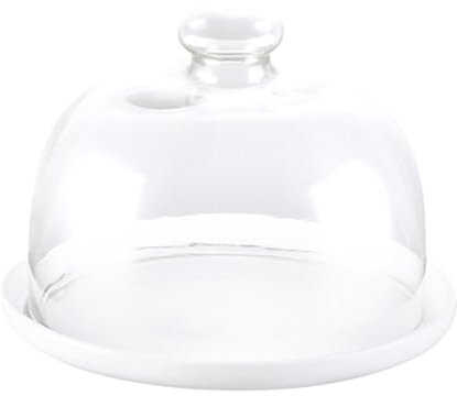 Ioensy - Expositor para tartas con tapa de cúpula, bandeja para galletas, bandeja para tartas para vacaciones, boda, fiesta festiva, 6 pulgadas