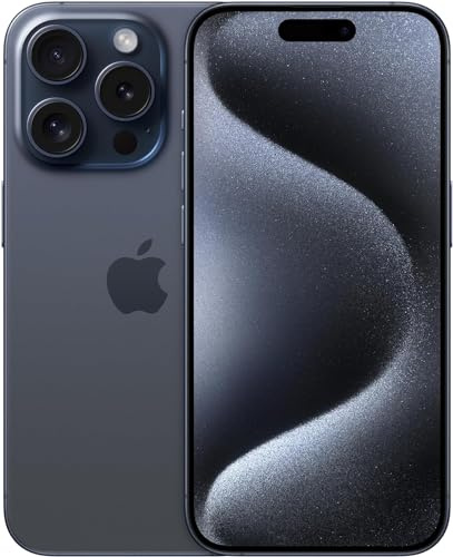 Apple iPhone 15 Pro, 256GB, Blue Titanium - Unlocked (Renewed)