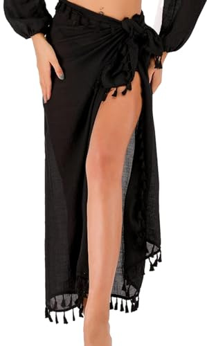 KAYEF Tejido Gasa Mujer, 1 Pieza Mujer Playa Envoltura Gasa Largo Cubierto Gasa, Señoras Vestido Playa, Falda Envoltura Para Playa Bikini