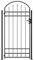 Portillon de Jardin à Dessus Arqué - Porte de Clôture Avec 2 Poteaux 105x204 cm Noir