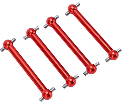 Lybunair 4Pcs RC Metal Dog Bone Drive Shafts Universal Front Rear Repalcement for TT02B 1/10 RC Car (Red)