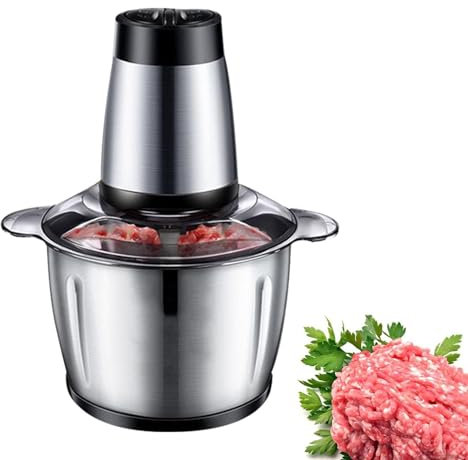 Picadora de carne eléctrica - Picadora de carne doméstica de gran capacidad, procesador de alimentos pequeño | Aparatos de molienda de verduras de cocina de alta resistencia para ajo, chiles, calabaza