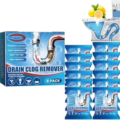 Schaumreiniger, Reinigungsschaum, leistungsstarkes Rohrleitungs-Baggermittel, Zitronenspülen-Abflussreiniger, Küchenreiniger (2 Boxen (12 Stück))