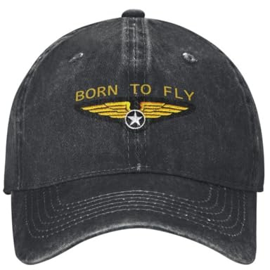OAUMJIIL Casquette de Baseball Neutre Born to Fly Flight Pilot Casquette de Baseball Hommes Ajustable Unisexe Coton Aviation Aviation aviatoor Papa Chapeau Printemps Snapback Chapeaux Mode