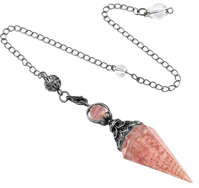 Hrtyvhin Pendule Naturel Hexagonal Cristal Guérison Pierre Pour La Divination Et Reiki Travail Énergie Cadeaux de Cristal