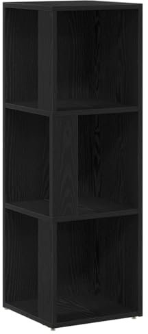 vidaXL Mensole angolari Rovere Nero 33 x 33 x 100 cm Legno Multistrato, Scaffale Angolare Moderno, Salvaspazio per la Casa, Organizzatore Resistente e Minimalista