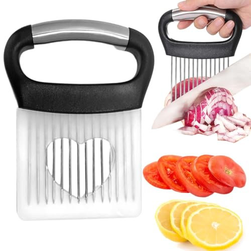 XYTAHDM Forchetta per Cipolle, con Copertura protettiva,Utensili da Cucina in Acciaio Inox, Affetta Cipolle,Coltello per Cipolle, Adatto per Tagliare Carne, Verdura, Frutta, Ecc