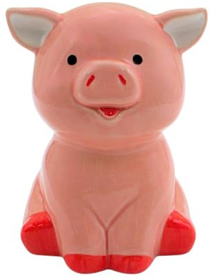 Salvadanaio a forma di maiale, classico salvadanaio, salvadanaio per bambini, salvadanaio per bambini, spartier, salvadanaio rosa, salvadanaio con funzione salvadanaio in ceramica rosa, L x P 12 x 12