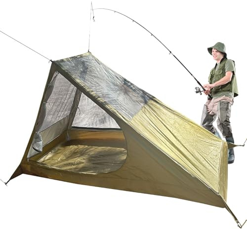 Hogvinnatil Tenda compatta, 1 Tenda zaino in spalla - Tenda zaino in spalla compatta 1 | Rifugio da campeggio, sacco a pelo traspirante, biancheria da letto da campeggio per viaggi di viaggio