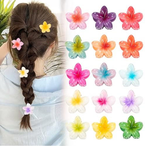 15 Stück Klein Blumen Haarklammer, Haarspange Blume Flower Hair Clip für Mädchen Damen, Kleine Blumenklammern Haare, Blumen Spange Haarspangen Haarschmuck Haarstyling Zubehör (4 cm)
