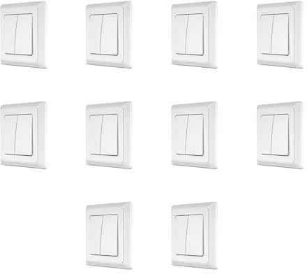 REV PrimaLuxe Lichtschalter Unterputz SPARSET - 10x Serienschalter komplett mit Rahmen, weiß
