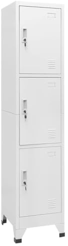 WITREE Taquillas Vestuario Taquilla Metálico con 3 Compartimentos y Puertas con Cerradura Armario Taquillas Armario Oficina para Salas de Estar y Escuelas,Oficinas-Gris-con 3 Puertas
