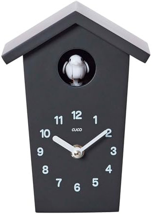 Cuco Clock mini orologio a cuců HOCHHAUS 17,0 × 12,4 × 9,0cm, orologio da parete, moderna Foresta Nera, funzione silenziosa notturna, canto d'uccelli, movimento al quarzo
