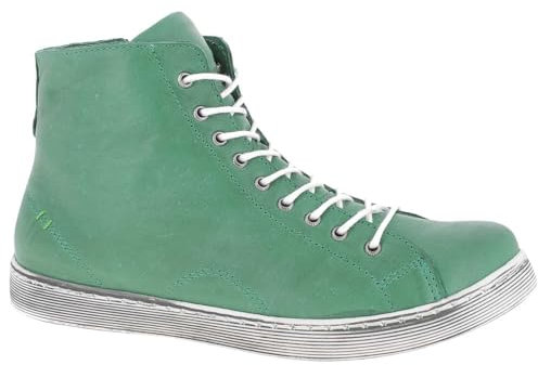 Andrea Conti Damen High Top Sneaker Schnürer Leder dynamisch 0341500, Größe:39 EU, Farbe:Grün