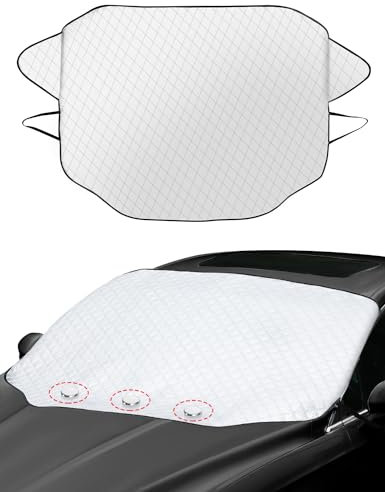 Starlife Car Frost Windscreen Cover, Magnetic Windscreen Cover Protector for Winter Ice Snow UV Dust Leaves, Ultra-thick Car Windshield Cover for Most Cars SUV Vehicles Trucks (Large Size)