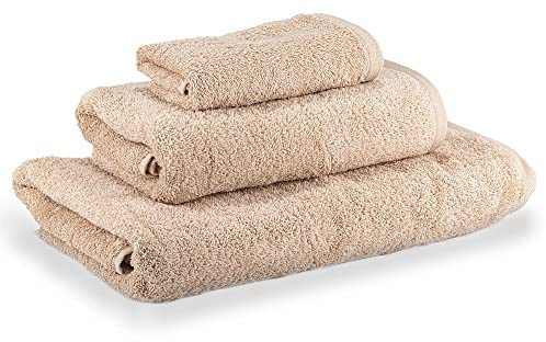 CASTMA - Toallas de Baño Gama Exclusive | Set de 3 Toallas Lisas de Rizo 100% Algodón para Tocador (30 x 50 cm) Lavabo (50 x 100 cm) Baño (100 x 150 cm)