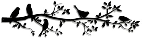 DUOOLN Metal Bird Wall Decor Art, Branch Leaf Sign for Bathroom Ornament.