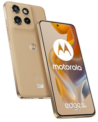 Motorola Edge 50 Neo, 512Go RAM 12 Go, Smartphone débloqué, écran Compact 6,4, Triple capteur 50 MP, résistant à l'eau, Coque Incluse, Latte, Version française
