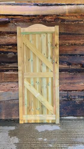 Wooden TVG Dome Garden Gate Pedestrian Gate Wooden Pressure Treated-5 FT (150cm High x 120cm Wide x 5cm Deep)