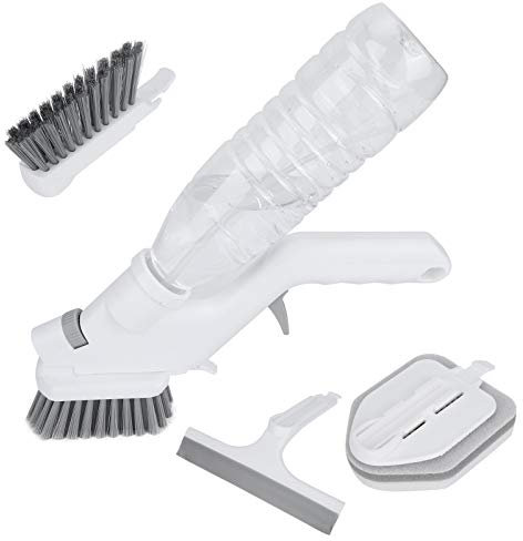 Spray Brush Kit, Multifunctional Press Water Spray Brush Wall Multifunction Water Squeegees Tile Kitchen Stove Sponge Glass Wiper Cleaner Sponge Glass Wiper