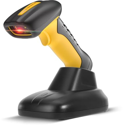 NetumScan Scanner di codici a barre 1D/2D Bluetooth wireless di livello industriale con dock di ricarica compatibile con POS, PC, iPhone, Android per il commercio al dettaglio e il magazzino