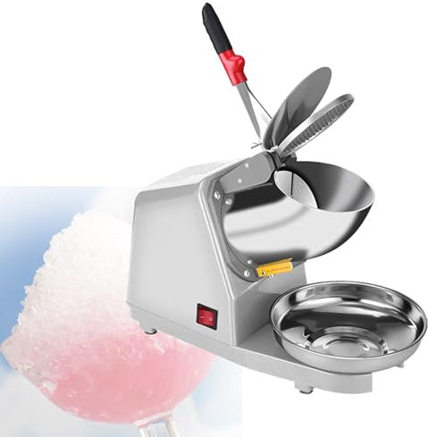 Tritaghiaccio Elettrico, Tritaghiaccio In Acciaio Inossidabile, Tritaghiaccio Per Uso Domestico E Commerciale, Tritaghiaccio A Doppia Lama, Per Gelato, Frullati,Grey