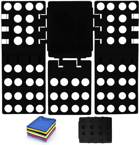 Plieur de Vetement,Machine à Plier le Linge Automatique Plieuse à Vêtements Rapide avec Planche de Pliage pour T-Shirts Chemises Pantalons Portable et Pliable pour Adulte Gain de Place