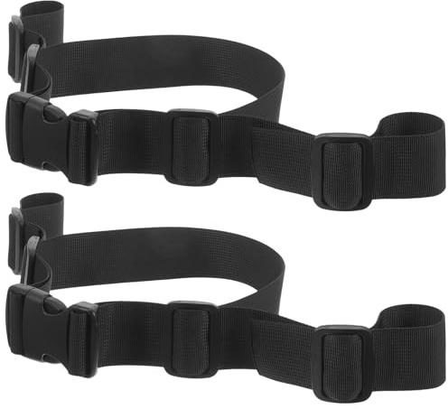 HOOTNEE Correas Ajustables para Silla de Niño, Cinturón de Seguridad para Cochecito, 2 Piezas Negras de Poliéster 38 Mm, Sujeción Segura para Tronas y Cochecitos, Repuesto Práctico