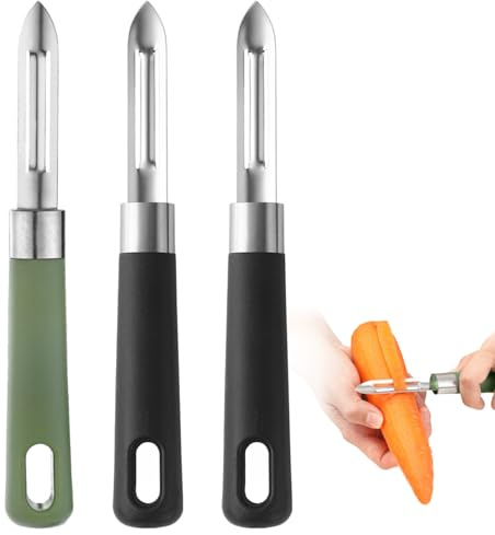 Dengthrive Edelstahl Sparschäler:3 Stück 18 CM Vielseitig Doppel-Klinge gemüseschäler,spargelschäler,gurkenschäler für Äpfel,Birnen,