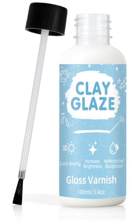 Aarovibe Air Dry Clay Glaze, Clay Varnish to Help Prevent Cracking, Scratches & Wear, Enhances Gloss, for Ceramics, Oil Paintings, Wood & Polymer Clay (100ml)