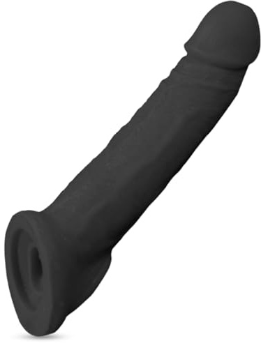 Funda para pene de silicona, penis sleeve para alargamiento, manguito peniano agrandamiento para hombres, juguete erótico para parejas sexo extremo (Negro)