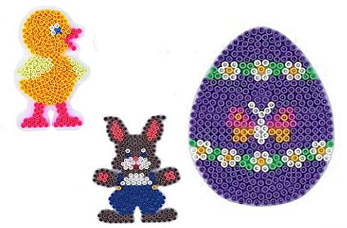 Hama Perlen Hama Midi Stiftplatten Set 26 - Ostern - Ei , Häschen , Küken Bügelanleitung im Blister Beutel