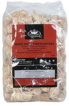 Rivanto® Anzündwolle 80-85 Stück lose, geruchsneutral, Grill Anzünder, Naturwachs-getränkt