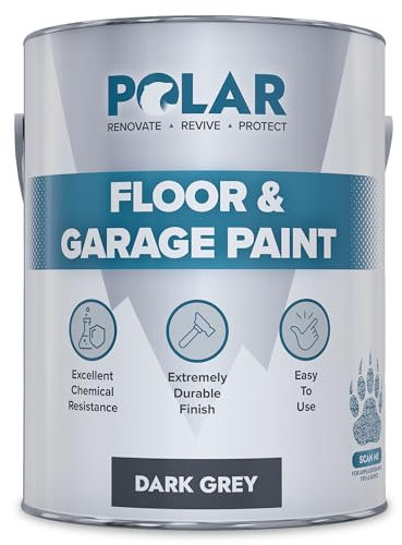 Polar Dark Grey Floor & Garage Paint - 5 Litre | Ideal Garage Floor Paint for Garages, Warehouses & Concrete Floors | Hard Wearing & Slip Resistant | Mid-Sheen Finish | Interior Use