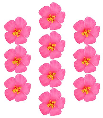 PRETYZOOM 10 Stück Hibiskusblüten Künstliche Tropische Kunstblumen Rosa Hibiskus-Tischplatte Lebendige Blumen DIY-Dekoration Für Hausgarten Partybevorzugungsdekoration