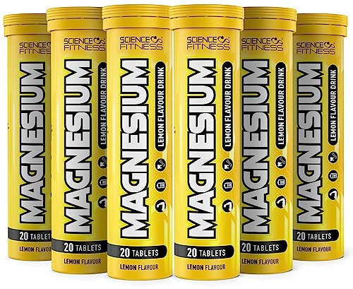 Magnesium Lemon Flavour Effervescent Tablets -120 Tablets for Normal Muscle Functions, Suitable for Vegans and Vegetarians, Magnesium 375 mg per Serving